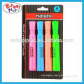 Factory price 4 pcs highlighter pen in blister card use in office & school